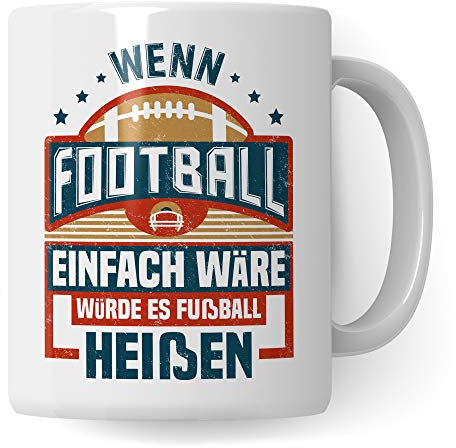 Taza de fútbol americano, regalo para jugadores de fútbol americano, con texto en alemán Football