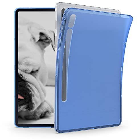 kwmobile Hülle kompatibel mit Samsung Galaxy Tab S8 / Galaxy Tab S7 Hülle - weiches TPU Silikon Case transparent - Tablet Cover Blau Transparent