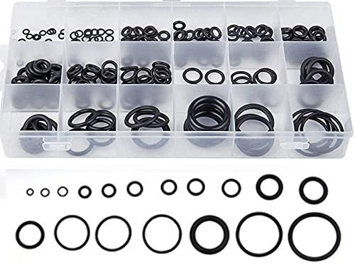 225 Stück O-ringe Gumm Dichtungsringe Set , Gummi Dichtungen Ringe, Schwarz Dichtungsringe Set O Ringe Sortiment, 18 Verschiedene Sortiment mit Durchmesser für Reparatur Autos Fahrzeug/Sanitär