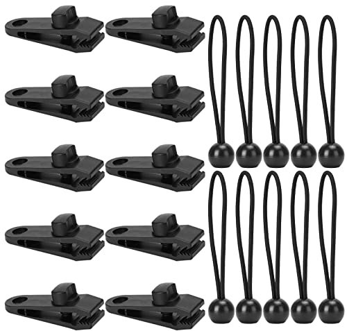 KATELUO 20 Stück Zeltplanen Klemmen,Zeltplanen Clips,Multifunktion Zelte Clip,Einschließen 10 Planenspanner,Für Camping im Freien,Zelte,Markisen,Überdachungen,Wohnwagen,Bootsabdeckungen,Banner