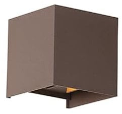 Qazqa - Modern Außen Wandleuchte rostbraun inkl. LED 2-flammig IP54 - Edwin I Außenbeleuchtung I Wohnzimmer I Schlafzimmer - Aluminium Würfel - I LED