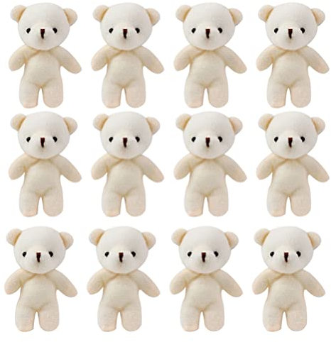 TOYANDONA 12Pcs Mini Bear Stoffed Bears Kleiner Bären Schlüsselbär Doll Plüsch Weiche Spielzeugpuppenhaus Bären Hochzeit Geschenkbox Doll Handwerk Accessoires für Keychain Cake Geburtstag
