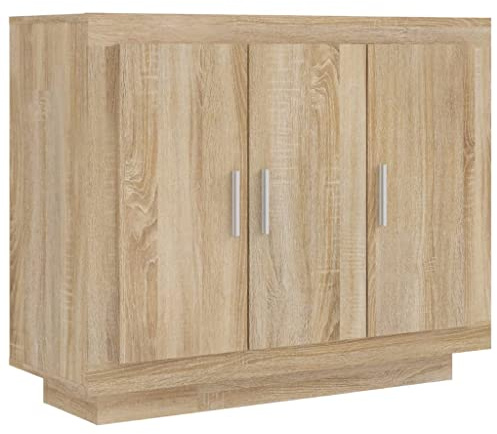 vidaXL Sideboard Kommode Anrichte Schrank Beistellschrank Mehrzweckschrank Standschrank Flurschrank Wohnzimmer Sonoma-Eiche 92x35x75cm Holzwerkstoff