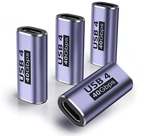 DuHeSin USB C Buchse auf Buchse Adapter (4 Stück) USB C Kupplung mit 40 Gbit/s PD 100W 8K 60hz Video kompatibel für Thunderbolt 4/3, MacBook Pro/Air, USB-C HUB, Magsafe und mehr Typ C Geräte