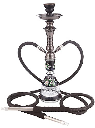 ZYFC Juego de Cachimba con Manguera de Silicona Tazón Pinzas Todo Accesorios, 17 Pequeño Portátil Shisha Hooka Juego Completo Cachimba de Aleación, Libre de BPA, Adecuado para Fiestas o Viajes