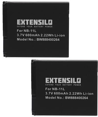 EXTENSILO 2X Akku kompatibel mit Canon IXUS 132, 135, 125, 130, 127, 133, 137, 125 HS Kamera (600mAh, 3,7V, Li-Ion)