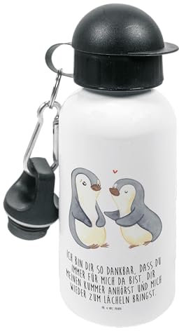 Mr. & Mrs. Panda Kindertrinkflasche Pinguine trösten - Geschenk, Geschenk für Frauen, Hocheitstag, Liebesgeschenk, Partner, Kindergarten Flasche,
