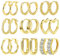 9 Paia di Orecchini a Cerchio 14K Placcato Oro Huggie Orecchini a Cerchio in Argento Sterling Piccoli Orecchini a Cerchio Set Piccoli Orecchini di Cartilagine Cubic Zirconia per Donna Uomo