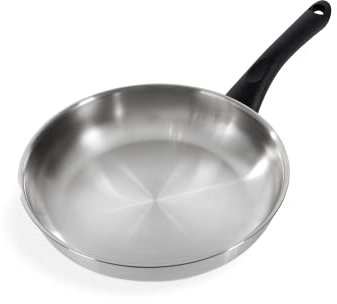 BK Cookware Bold Edelstahl Bratpfanne 24cm, induktionsgeeignet, satinierte Oberfläche, Stay Cool Griff, spülmaschinenfest, silber