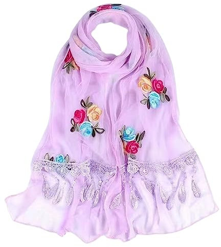 MAIRY Damen Tücher Groß Frühling Oma Geschenk XXL Schal Damen Bunter Schal Damen Stola Damen Schal Retro Brautschal Abendkleid Chiffon Schulter Umschlagtücher Gatsby Jahre Kostüm Accessoires DE165007