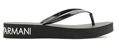 Emporio Armani Unisex Wedge Essential Flops Flip-Flop, Black, 39