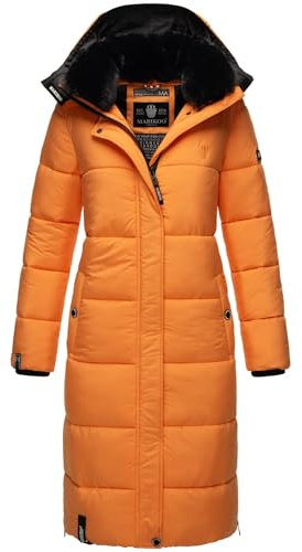 MARIKOO Damen Winter Steppjacke Lang B936 [B936-Relizi-Apricot-Sorbet-Gr.XS]