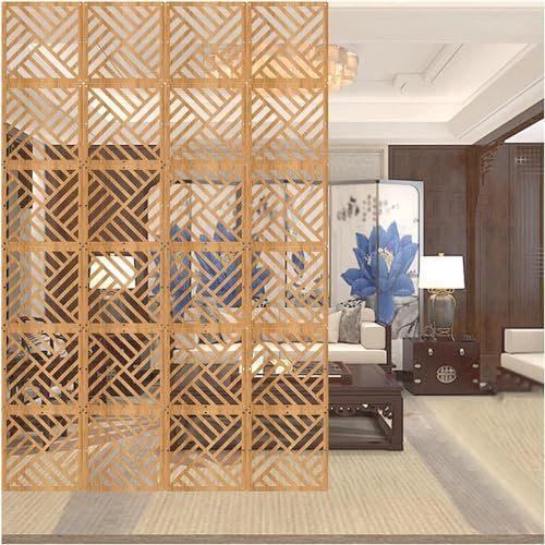 EPANO LXWH Sichtschutzwände, Wohnzimmer, Esszimmer, Hotel, Büro, Innenbereich, Privatsphäre, dekorative Trennwand für Esszimmer Wohnzimmer Schlafzimmer (Color : Wood Colour, Size : 5pcs)