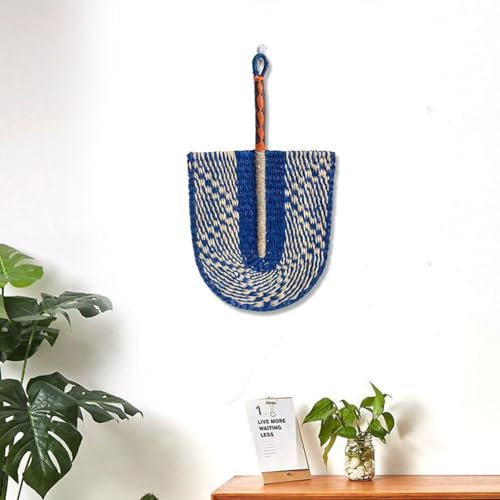 Handcraft Straw Fan Daily Use For Summer,Vintage Hand-Woven Straw Fan Wall Decoration Grass Handwoven Fan,Natural Straw Fan Summer Accessory Wall Art Photo Props