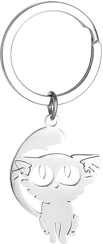 Luxetoys Daijin Anime Schlüsselanhänger Suzume no Tojimari Charakter Schlüsselanhänger mit weißer Katze Taschenanhänger als Zubehör, weiß, 3.3cm
