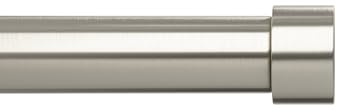 Umbra Cappa Gardinenstange, Ausziehbar, 168-306 cm, D25mm, Nickel | Trägt bis 10 kg, inklusive Wandhalterungen und Endstücke, kompatibel mit Schlaufen Ösen Kräuselband Tunnelzug