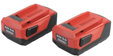 PYQMZTRV Zweiteiliger B22 22V 5Ah Lithium-Ionen-Akku mit hoher Kapazität, kompatibel mit Hilti 18V 21,6V 22V Akku-Elektrowerkzeug, kompatibel mit Hilti 22V Akku