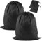 2 Stück Wäschesack Reise,Wasserdicht Schmutzwäsche Wäschesammler,Groß Faltbarer Laundry Bag mit Kordelzug für Schlafsaal und Reisen Wäscheraum 50 x 60 CM (Schwarz)