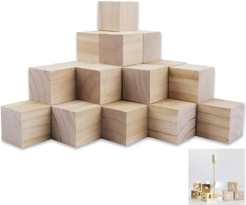 Holz Würfel,Bastelwürfel, Mini Blanko Würfel Bastel Holz, Holzwürfel Blanko, Bastelmaterial Holz, für Deko zum DIY Basteln Malen DIY Handwerk Dekoration (3cm-30Stück)