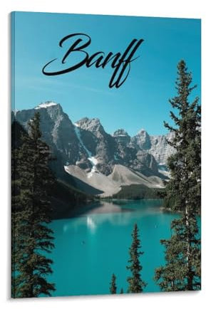 Jdjdu Canada Banff Vintage Reiseposter Geschenk Wanddekoration Gemälde Poster Leinwand Kunst Poster