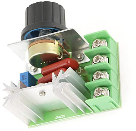 Wechselstrommotor-Geschwindigkeitsregler, Spannungsregler-Dimmer, Hochwertiger Regler für die Motordrehzahlregelung, Spannungseinstellung über Multi-Ring-Potentiometer, mit Lampe