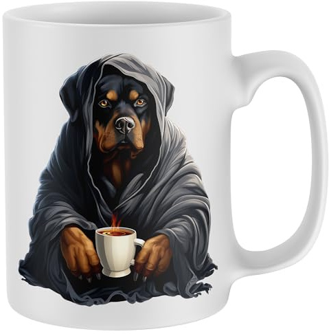 Purple Print House Rottweiler Mug Mug Men Women Cute Rottie Puppy Christmas Stocking Gift Coffee Tea Cup