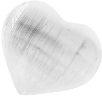 NKlaus 3x Selenit Herzstein 4 cm klein – Natürliche Heilsteine für Reiki, Meditation & Chakra-Arbeit, energetischer Handschmeichler für Entspannung, Schutz & spirituelle Rituale