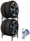 PROREGAL Reifenregal CARRERO HxBxT 104x55x40cm, bis zu 4 Reifen auf 2 Ebenen, Schwarz, Werkstattregal, Lagerregal, Kellerregal