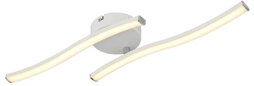 LED Deckenlampe Wohnzimmerlampe Designleuchte Deckenleuchte weiß, beweglicher Arm, 12W 910lm warmweiß, 51,5x7,2 cm