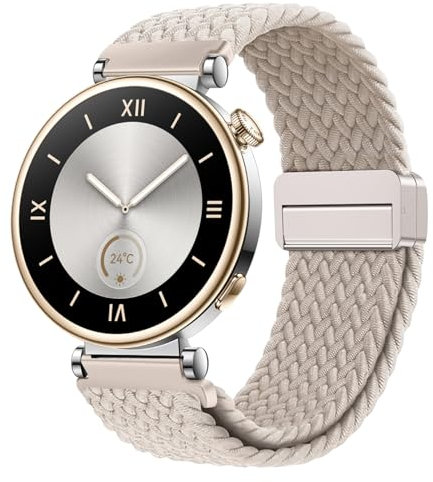 LEIXIUER 18mm Nylon Bracelet Compatible avec Huawei Watch GT 5 4 41mm,Tressé Magnétique Bracelets Compatible avec Garmin Venu 3S/2S/Vivoactive 4S/Vivomove 3S/Forerunner 255S/Forerunner 265S