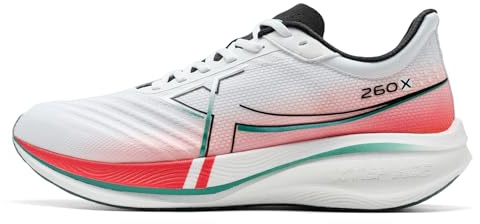 XTEP Zapatillas de correr para hombre 260X, zapatillas de maratón mejoradas con 85% de amortiguación, entrenamiento de carreras, placa de carbono ligera, zapatillas de competición, amortiguadas