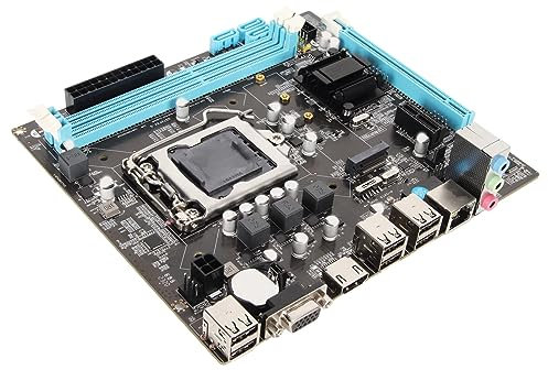 H61 LGA 1155 Gaming Motherboard, Micro ATX Computer Motherboard for LGA1155 Socket I3 I5 I7, Double DDR3, M.2 NVMe NGFF 100Mbps LAN SATA2.0 USB2.0 Desktop Motherboar