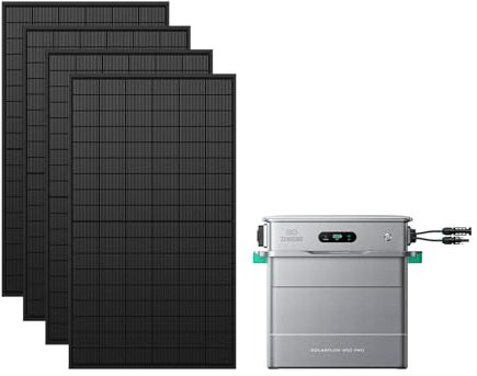 Zendure SF800 Pro, Centrale Électrique de Balcon avec Entrée 2640W, Charge 1000W, Sortie 800W, Système de Gestion Énergétique IA, 1.92kWh-11,52kWh Batterie Extensible -430W*4 Panneau Bifacial