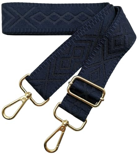 Verstellbarer Taschengurte Breit, 3.8cm Schultergurt für Tasche, Taschengurte zum Wechseln Goldener Karabiner Schulterriemen, Umhängegurt fur Damen Handtaschen Crossbody DIY, (Dunkelblau) 9
