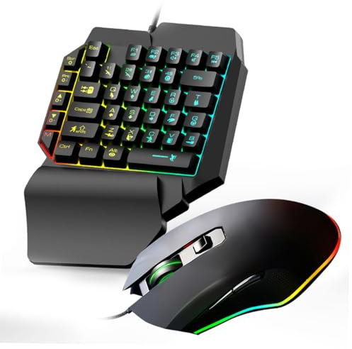 STOBOK E-Sport Backlight Keyboard and Mouse Combo for Home Entertainment, Compact ABS Material, Convenient Practical Use, for Gaming and Play