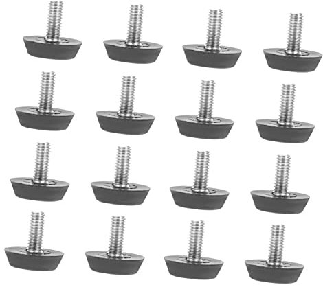 VILLCASE Lot de 100 Patins Réglables pour Meubles Pieds De Nivellement Vis Cales Basses Pieds De Table Réglables Bois Dur Petit Alliage Noir
