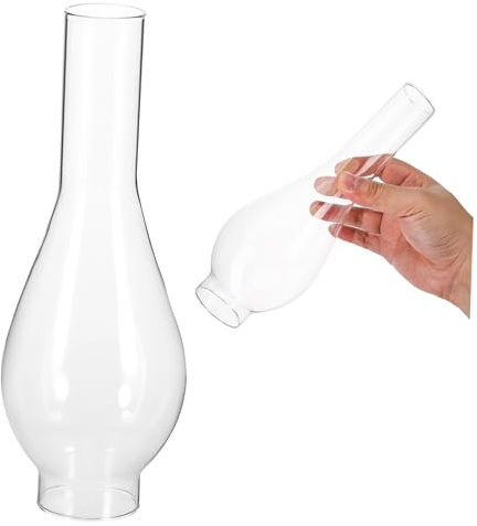 LOEFLIFA Oil Lamp Chimney Replacement Clear Glass Lamp Shade for Kerosene Vintage Light Shade Long Glass Cover for Indoor Home Lighting Easy Install 9.65 X 1.97 X 1.42 in