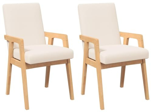 vidaXL Esszimmerstühle mit Kissen 2 STK. Massivholz Gummibaum