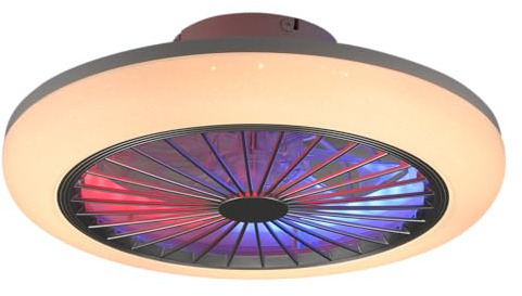 Oyajia 72W Deckenventilator mit Beleuchtung, 50CM Deckenleuchte mit Ventilator Fernbedienung,3000K-6500K,RGB-Lichter,6 Windstufen,Timer,Speicherfunktion,lampe mit ventilator für Wohn, Schlaf
