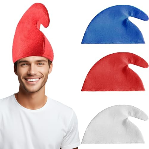 WENAUANG 3 StüCk Zwergenmützen, Bunte Zipfelmütze, ZwergenmüTzen, Zwergen ZipfelmüTze, Elfenhut, FaschingshüTen für Erwachsene Karneval Halloween Geburtstag Party AccessoireKostüMpartys