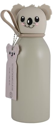 Lulubug Trinkflasche Kinder Edelstahl, 350ml | BPA-frei, Auslaufsicher, Spülmaschinenfest, Doppelwandig | 6 Stunden Warm & 8 Stunden Kalt | Thermosflasche Isolierflasche wiederverwendbar | Koala