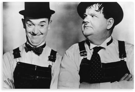 Laurel and Hardy Retro-Filmkunst-Poster, Leinwand-Poster, Wandkunst, Dekordruck, Bild Gemälde für Wohnzimmer, Schlafzimmer, Dekoration, 30 x 45 cm