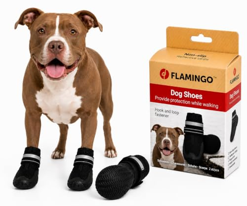 hundeschuhe - Gayo - 2 Stück - schwarz - XL - 8,2x7,7x14,4 cm - atmungsaktives Mesh - Harte Sohle - rutschfest - reflektierend