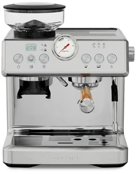 CREATE THERA CLASSIC ADVANCE Halbautomatische Espressomaschine mit Dampfgarer / 20 bar, Tank 250 g, Filter 1-2 Tassen, 15 Mahleinstellungen, 2450 W