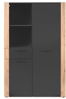 Finori Highboard Cento 53A in anthrazit/Dekor Artisan Oak B/H/T: 100x155x35 cm