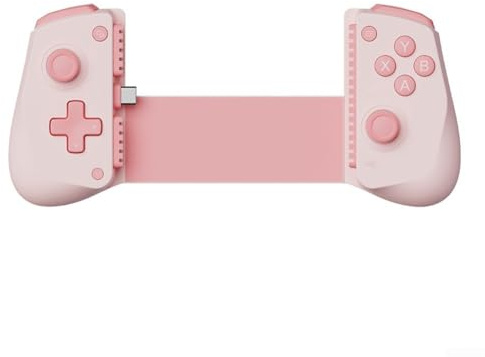 Manette de jeu extensible pour Android pour iOS, tapis de jeu mobile compact en ABS pour prise en main réglable, design portable pour iPhone pour téléphones Samsung, noir (rose)