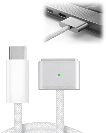 JXRSKJ USB C auf Magnetisches 3 Gen Ladekabel 2M 140W Schnelllade Kabel für Laptop Zubehör, Geflochtenes USB C Kabel mit Starker Magnetverbindung, Rutschfestes Design für Sichere und Effiziente