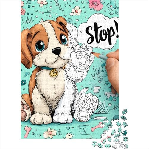 1000-Teile-Puzzle Für Teenager, Puzzle Colorful Puppy Coloring Page, Puzzles Für Erwachsene, Spielzeug, Wanddekoration, EIN Kunstwerk, Schwierig Und Herausfordernd 38x26cm/1000pcs