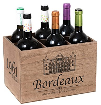 Balvi - Porte-Bouteilles en Bois Bordeaux 1961. Style Vintage. Capacité: 6 Bouteilles
