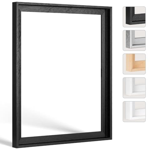 Bildershop-24 Schattenfugenrahmen Hamburg für Leinwände und Keilrahmen 20x30cm Schwarz (matt lackiert)